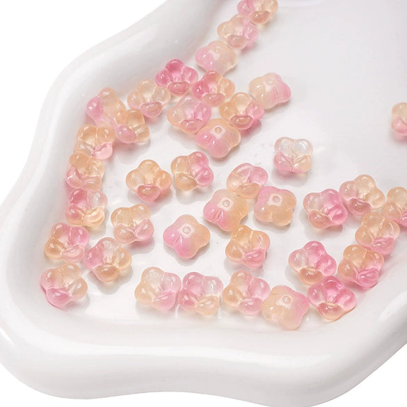 Glass Glaze Gradient Fat Osmanthus Beads Torus Loose Beads Diy Handmade Beaded Material For Bracelet Necklace Accessories