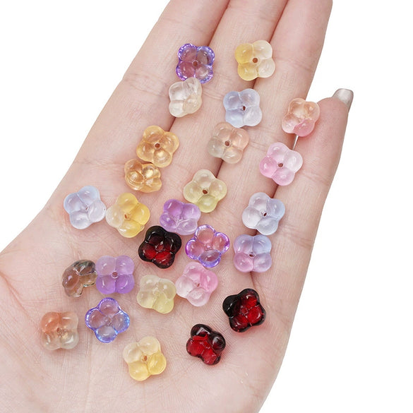 Glass Glaze Gradient Fat Osmanthus Beads Torus Loose Beads Diy Handmade Beaded Material For Bracelet Necklace Accessories