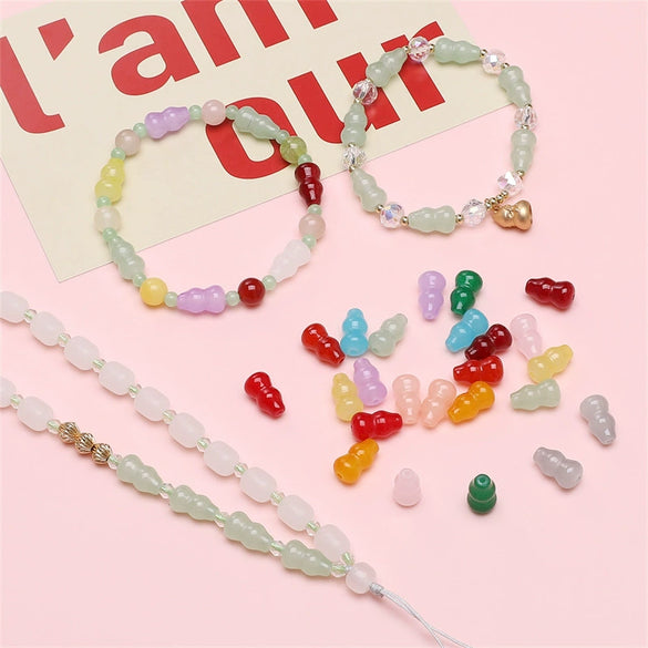 Glass Glaze Handmade Gourd Beads Jewelry Accessories For Bracelet Necklace