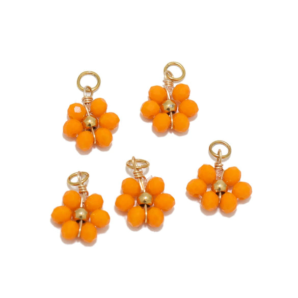 Glass Glaze Plant Flower Inlay Pendant Jewelry Accessories