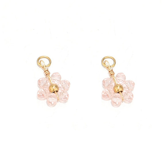 Glass Glaze Plant Flower Inlay Pendant Jewelry Accessories