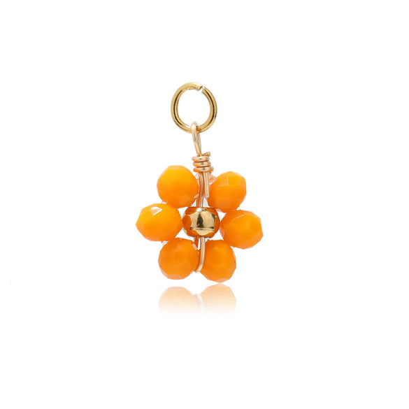 Glass Glaze Plant Flower Inlay Pendant Jewelry Accessories