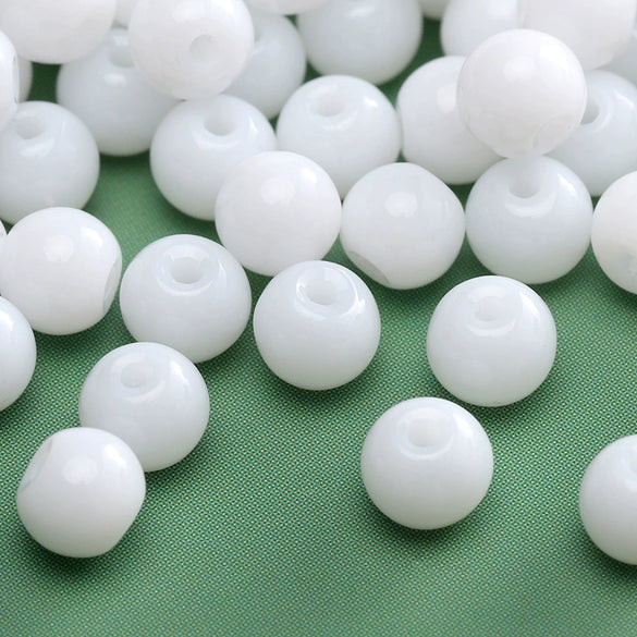 Glass Glaze Round Beads For Diy Handmade Beaded Bracelet Necklace Accessories