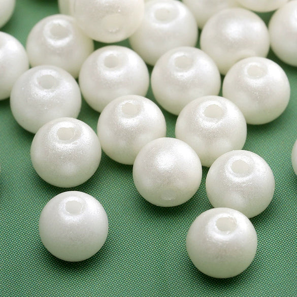 Glass Glaze Round Beads For Diy Handmade Beaded Bracelet Necklace Accessories
