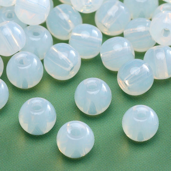 Glass Glaze Round Beads For Diy Handmade Beaded Bracelet Necklace Accessories