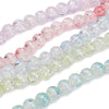 Glass Glaze Round Beads Handmade Diy Bracelet Necklace Accessories With Floral Vignetting Blue Powder