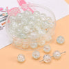 Glass Glaze Round Beads Handmade Diy Bracelet Necklace Accessories With Floral Vignetting Blue Powder