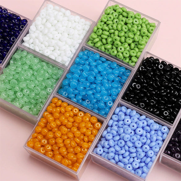 Glass Glaze Wheel Beads For Diy Handmade Bracelet Necklace Mobile Phone Chain Accessories Geometric Style