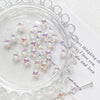 Glass Glazed Beads Jewelry Bracelet Necklace Mobile Phone Chain Accessories With Pearlescent Treatment And Lines Pattern