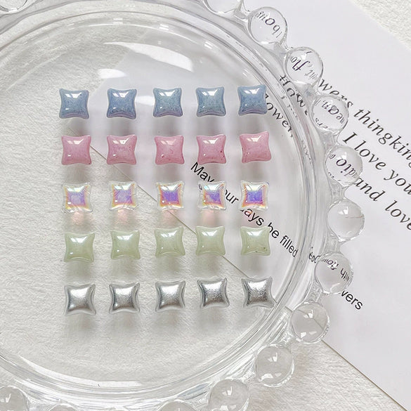 Glass Glazed Beads Jewelry Bracelet Necklace Mobile Phone Chain Accessories With Pearlescent Treatment And Lines Pattern