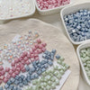 Glass Glazed Beads Jewelry Bracelet Necklace Mobile Phone Chain Accessories With Pearlescent Treatment And Lines Pattern