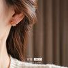 Glass Glazed Flower Geometric Stud Earrings For Women Electroplated