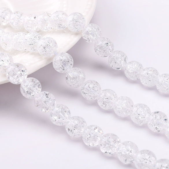 Glass Glazed Loose Beads With Broken Flowers Pattern For Diy Jewelry Accessories Lovely Geometric Style