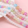 Glass Glazed Loose Beads With Broken Flowers Pattern For Diy Jewelry Accessories Lovely Geometric Style