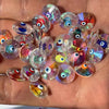 Glass Glazed Oil Drop Eye Faceted Round Pendant Jewelry Making Accessories For Necklace And Bracelet