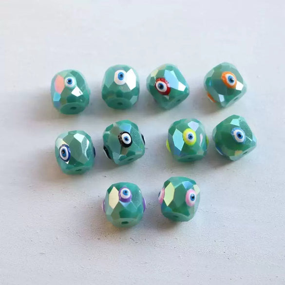 Glass Glazed Oildripped Oval Eye Pattern Jewelry Accessories For Diy Necklace And Bracelet