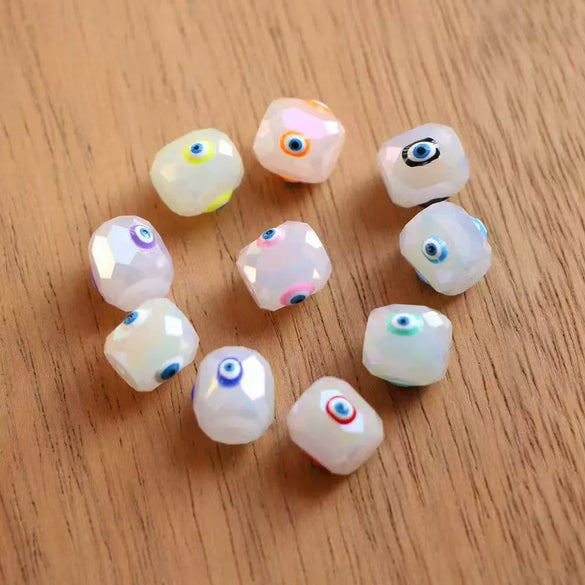 Glass Glazed Oildripped Oval Eye Pattern Jewelry Accessories For Diy Necklace And Bracelet