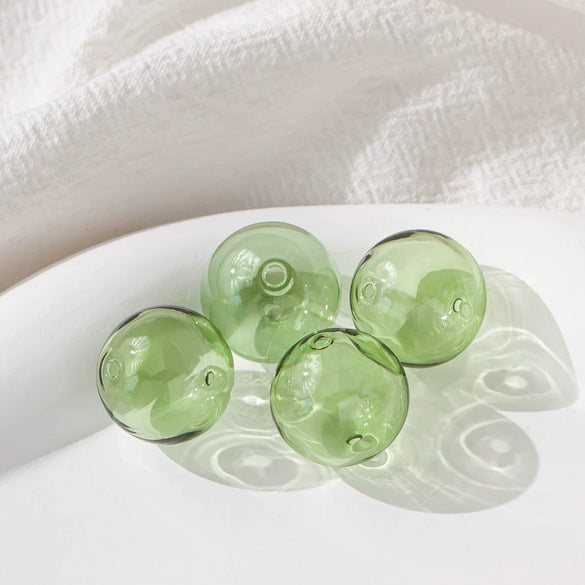 Glass Glazed Round Beaded Bracelet And Ear Accessories Handmade Material