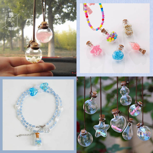 Glass Glazed Small Bottle Pendant Mobile Phone Lanyard Accessories