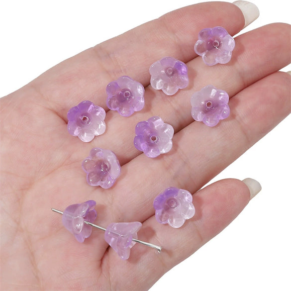 Glass Imitation Jade Natural Style Gradient Color Lily Orchid Beads Gradient Torus Handmade Diy Necklace Bracelet Accessories