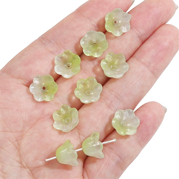 Glass Imitation Jade Natural Style Gradient Color Lily Orchid Beads Gradient Torus Handmade Diy Necklace Bracelet Accessories