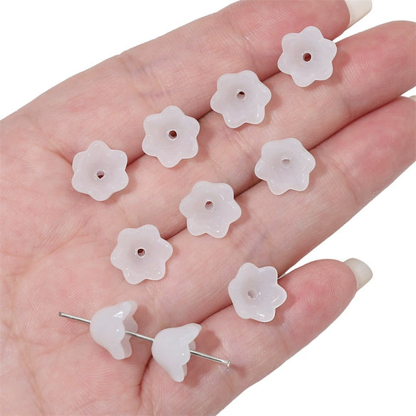 Glass Imitation Jade Natural Style Gradient Color Lily Orchid Beads Gradient Torus Handmade Diy Necklace Bracelet Accessories