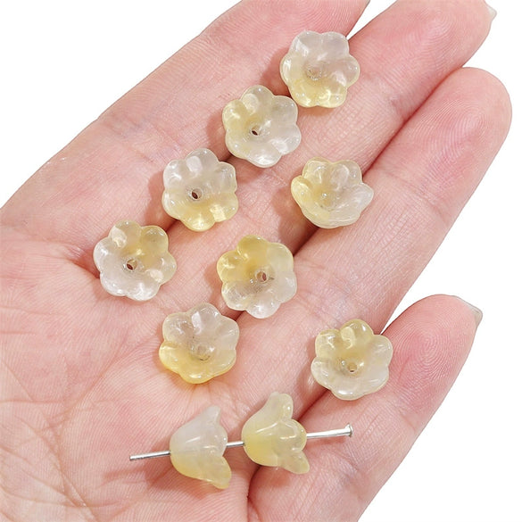 Glass Imitation Jade Natural Style Gradient Color Lily Orchid Beads Gradient Torus Handmade Diy Necklace Bracelet Accessories