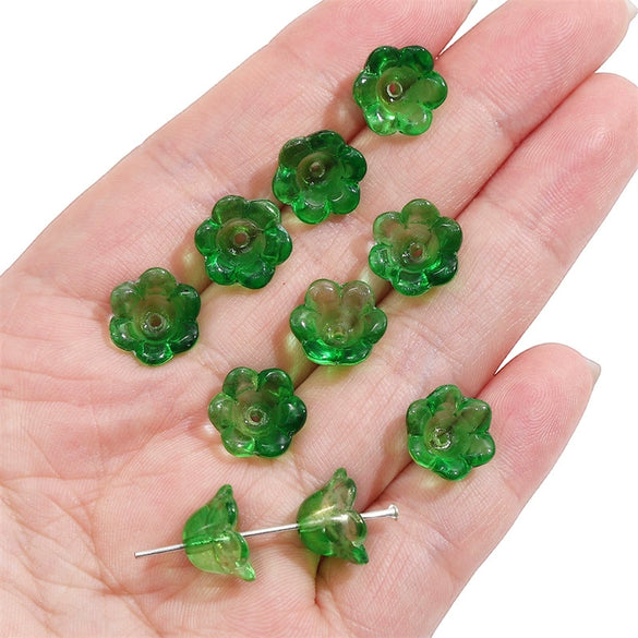 Glass Imitation Jade Natural Style Gradient Color Lily Orchid Beads Gradient Torus Handmade Diy Necklace Bracelet Accessories