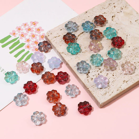 Glass Jewelry Material Package Accessories Handmade Diy Beaded Bracelet Necklace With Flower And Sakura Pattern Beads