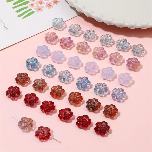 Glass Jewelry Material Package Accessories Handmade Diy Beaded Bracelet Necklace With Flower And Sakura Pattern Beads