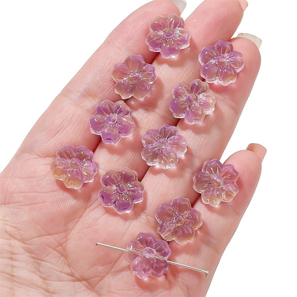 Glass Jewelry Material Package Accessories Handmade Diy Beaded Bracelet Necklace With Flower And Sakura Pattern Beads