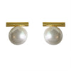 Glass Pearl 925 Silver Geometric Earrings For Women With Electroplating Simple Light Luxury Minimalist Design