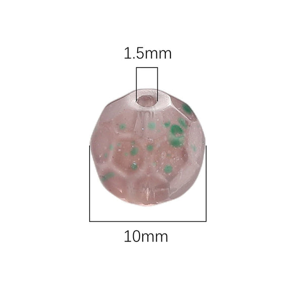 Glass Pearlescent Round Beads Handmade Jewelry Material For Bracelet And Mobile Phone Chain