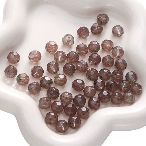Glass Pearlescent Round Beads Handmade Jewelry Material For Bracelet And Mobile Phone Chain