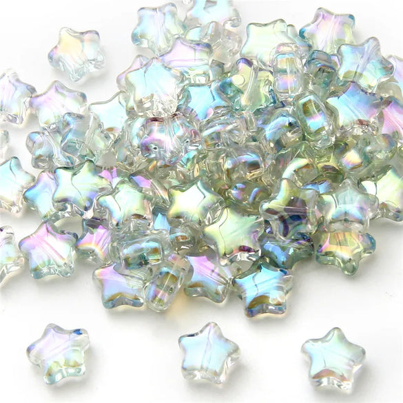 Glass Pentagonal Stars Beaded Beads DIY Handmade Antique Glaze Hairpin Earrings Material Accessories