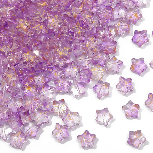 Glass Pentagonal Stars Beaded Beads DIY Handmade Antique Glaze Hairpin Earrings Material Accessories