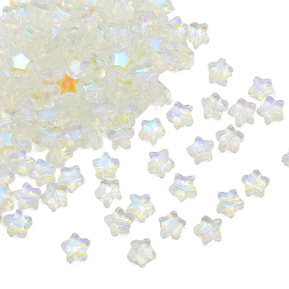 Glass Pentagonal Stars Beaded Beads DIY Handmade Antique Glaze Hairpin Earrings Material Accessories