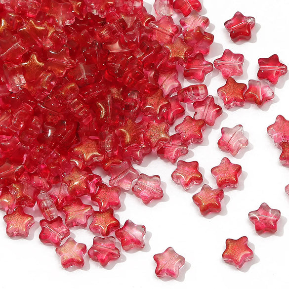 Glass Pentagonal Stars Beaded Beads DIY Handmade Antique Glaze Hairpin Earrings Material Accessories