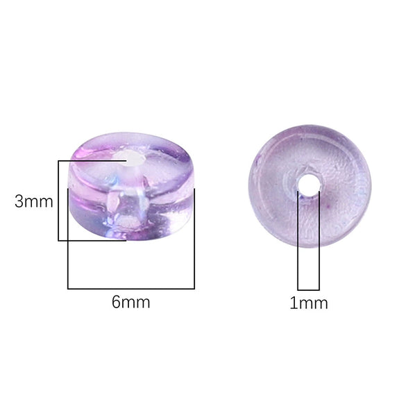 Glass Round Beads Handmade Diy Beaded Bracelet Material Accessories High Color Retention Twocolor Crosscut