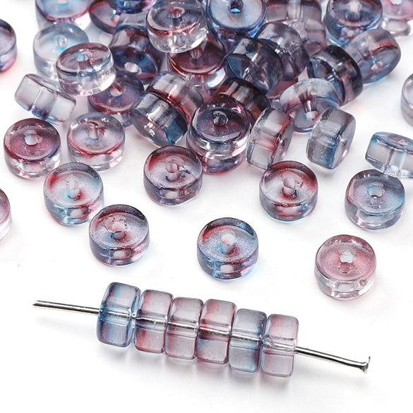 Glass Round Beads Handmade Diy Beaded Bracelet Material Accessories High Color Retention Twocolor Crosscut