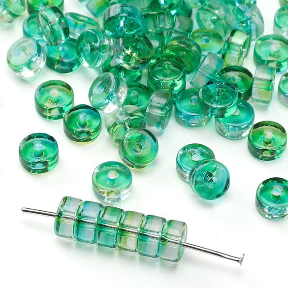 Glass Round Beads Handmade Diy Beaded Bracelet Material Accessories High Color Retention Twocolor Crosscut