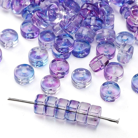 Glass Round Beads Handmade Diy Beaded Bracelet Material Accessories High Color Retention Twocolor Crosscut