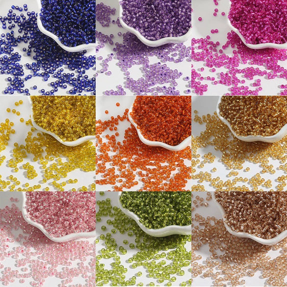 Glass Silverfilled Rice Beads Handmade Jewelry Accessories Bracelet Necklace For Diy Crossstitch