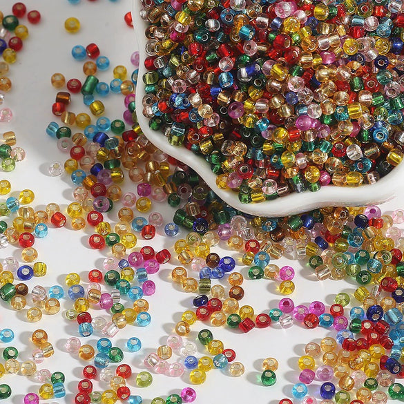 Glass Silverfilled Rice Beads Handmade Jewelry Accessories Bracelet Necklace For Diy Crossstitch