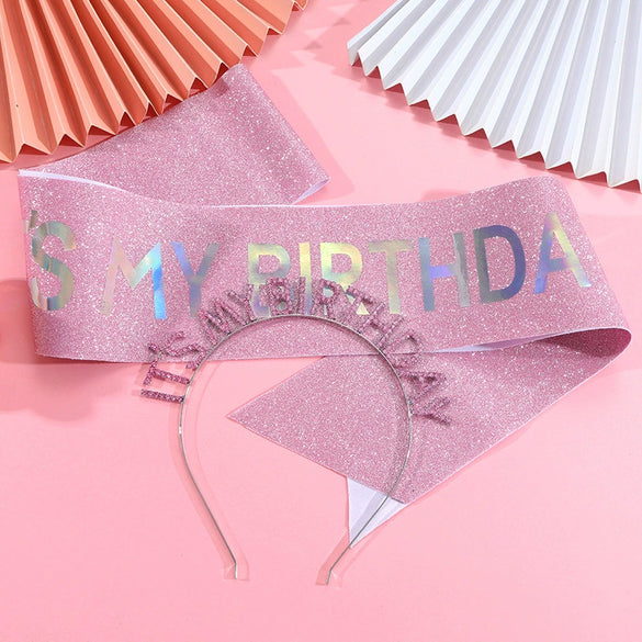 Glitter Cloth Etiquette Belt With Hot Stamping For Party Accessories