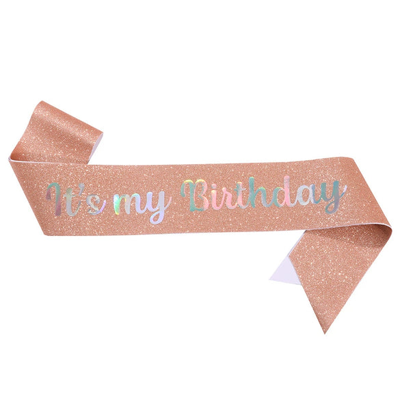 Glitter Cloth Etiquette Belt With Hot Stamping For Party Accessories