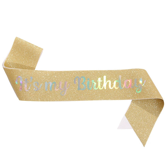 Glitter Cloth Etiquette Belt With Hot Stamping For Party Accessories
