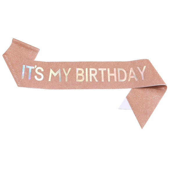 Glitter Cloth Etiquette Belt With Hot Stamping For Party Accessories