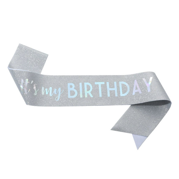 Glitter Cloth Etiquette Belt With Hot Stamping For Party Accessories