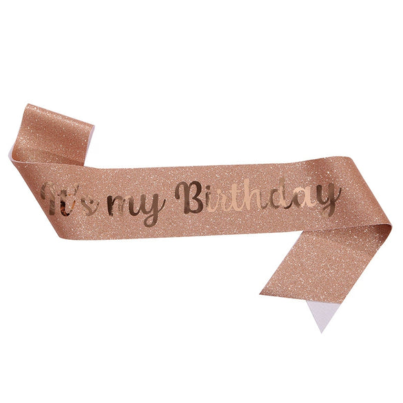 Glitter Cloth Etiquette Belt With Hot Stamping For Party Accessories